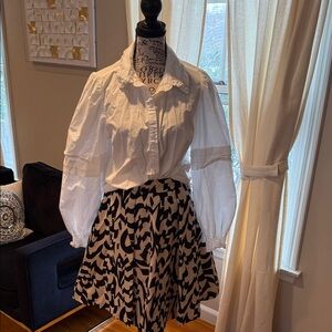 JIGOTT Black and cream Patterned Skirt